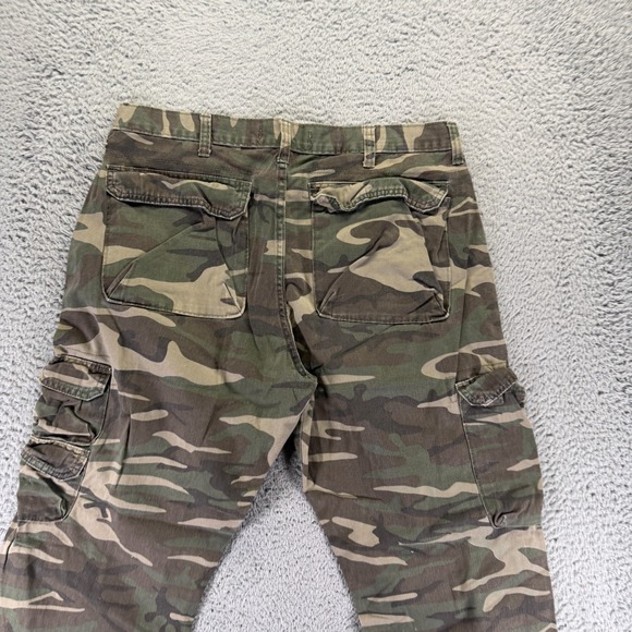 Wrangler Jeans Men's 36x32 Green Camo Cotton Straight Leg Cargo Utility Workwear - Picture 5 of 10